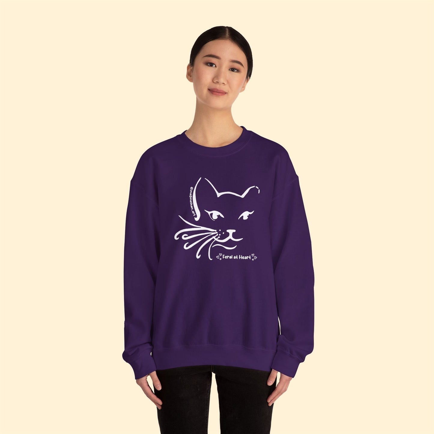 Whiskers | FUNDRAISER for Feral At Heart | Crewneck Sweatshirt - Detezi Designs - 18201213790233701835