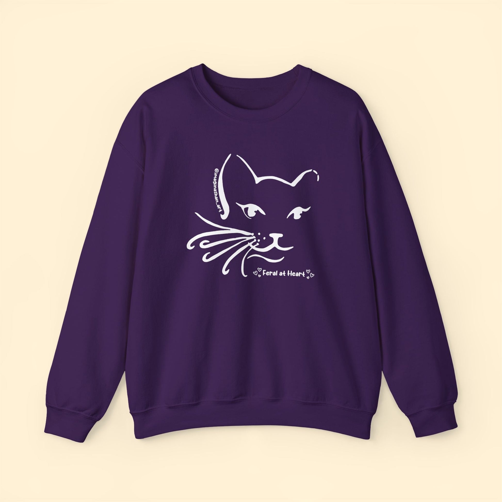 Whiskers | FUNDRAISER for Feral At Heart | Crewneck Sweatshirt - Detezi Designs - 26318219673164589478