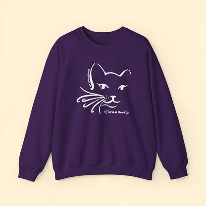 Whiskers | FUNDRAISER for Feral At Heart | Crewneck Sweatshirt - Detezi Designs - 26318219673164589478