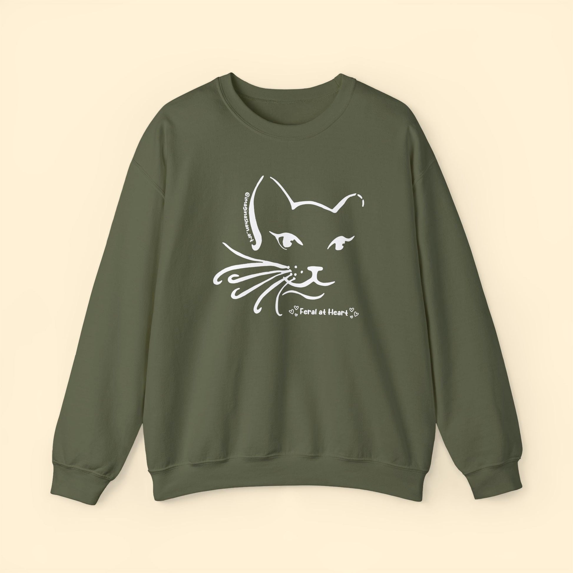Whiskers | FUNDRAISER for Feral At Heart | Crewneck Sweatshirt - Detezi Designs - 81893894752795167204