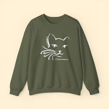 Whiskers | FUNDRAISER for Feral At Heart | Crewneck Sweatshirt - Detezi Designs - 81893894752795167204