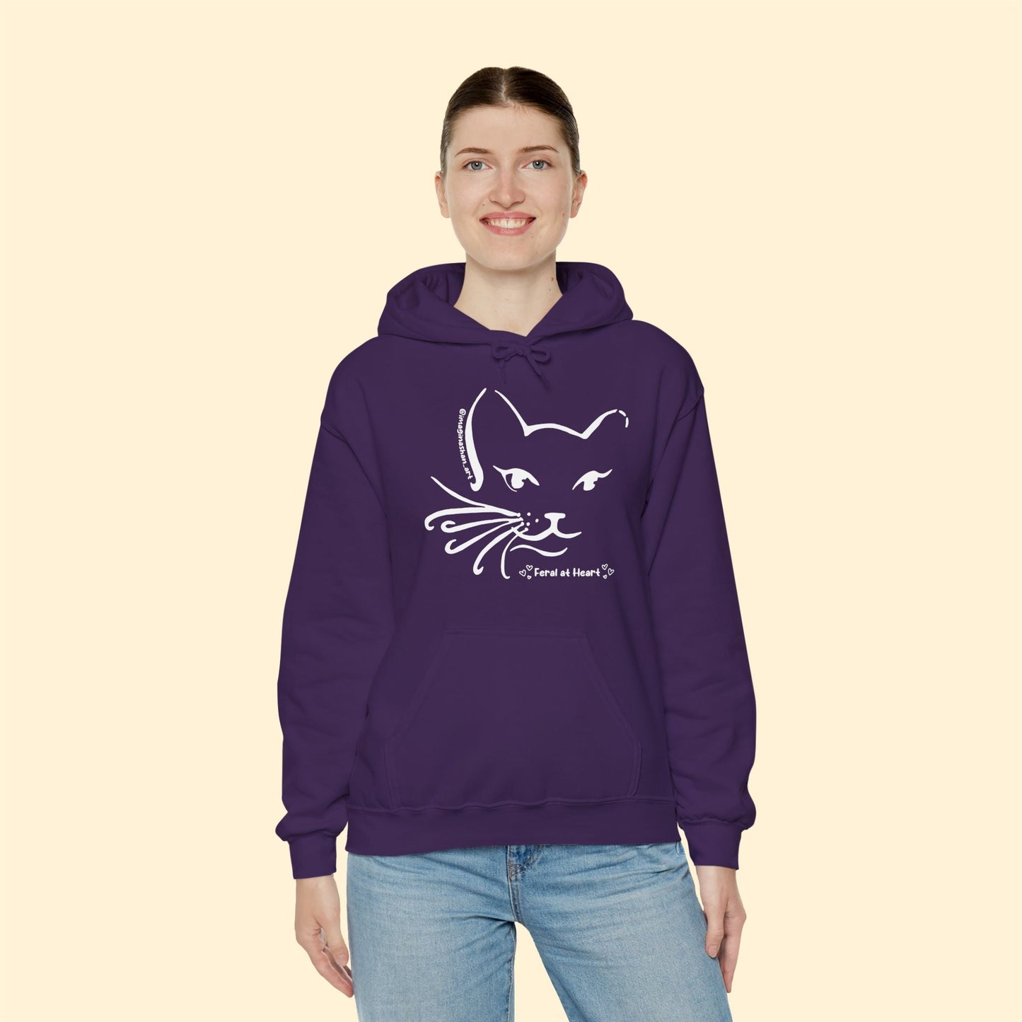 Whiskers | FUNDRAISER for Feral At Heart | Hooded Sweatshirt - Detezi Designs - 10232573134733281767