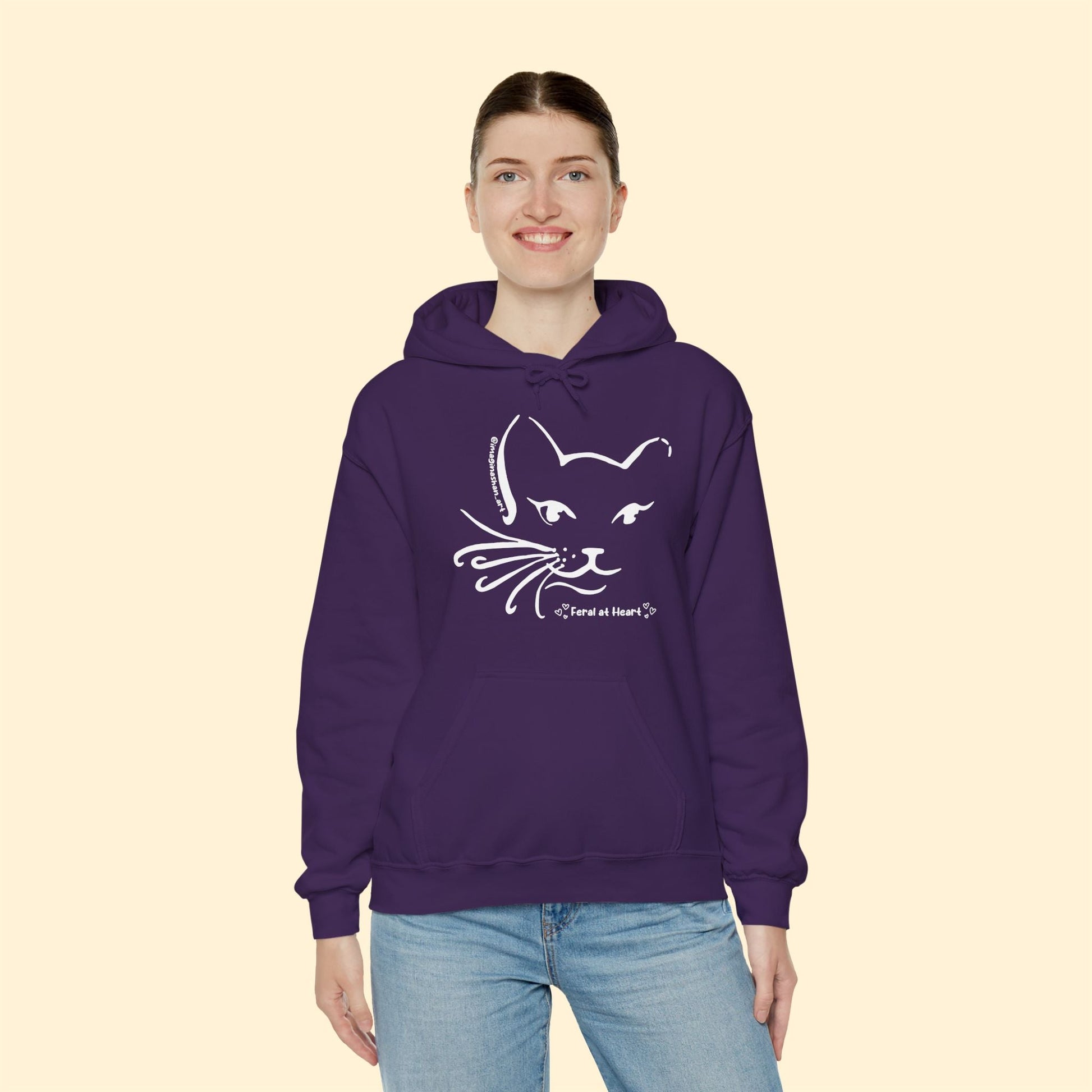 Whiskers | FUNDRAISER for Feral At Heart | Hooded Sweatshirt - Detezi Designs - 10232573134733281767