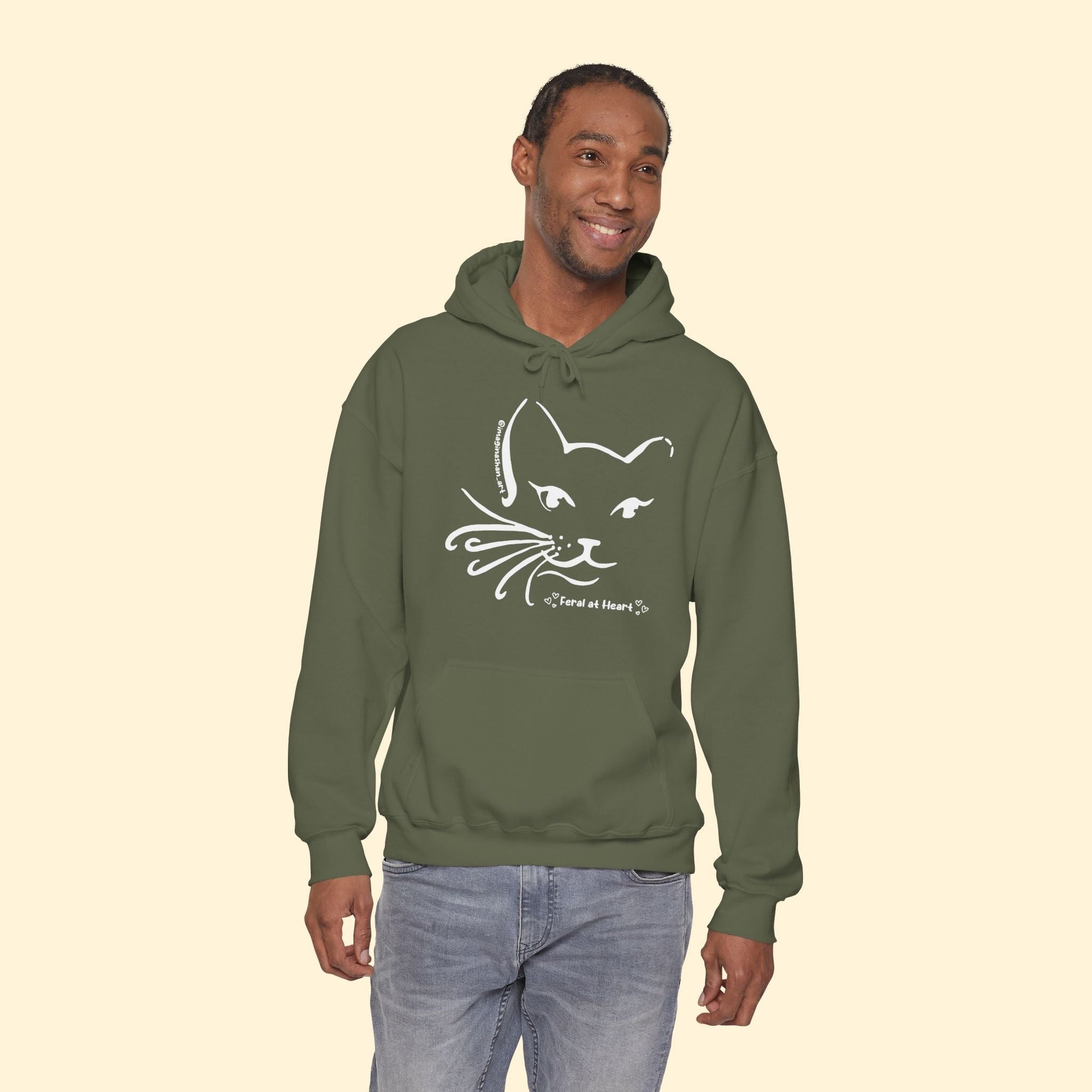 Whiskers | FUNDRAISER for Feral At Heart | Hooded Sweatshirt - Detezi Designs - 10232573134733281767