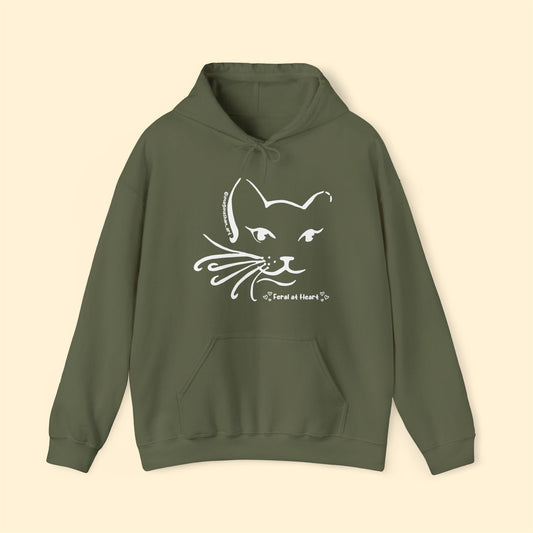Whiskers | FUNDRAISER for Feral At Heart | Hooded Sweatshirt - Detezi Designs - 11729323830234562990