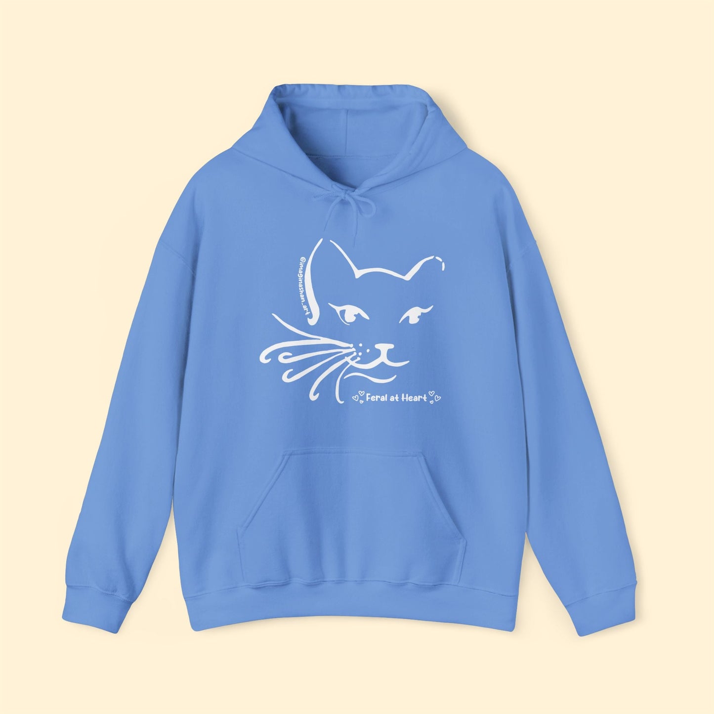 Whiskers | FUNDRAISER for Feral At Heart | Hooded Sweatshirt - Detezi Designs - 25061851642399867408