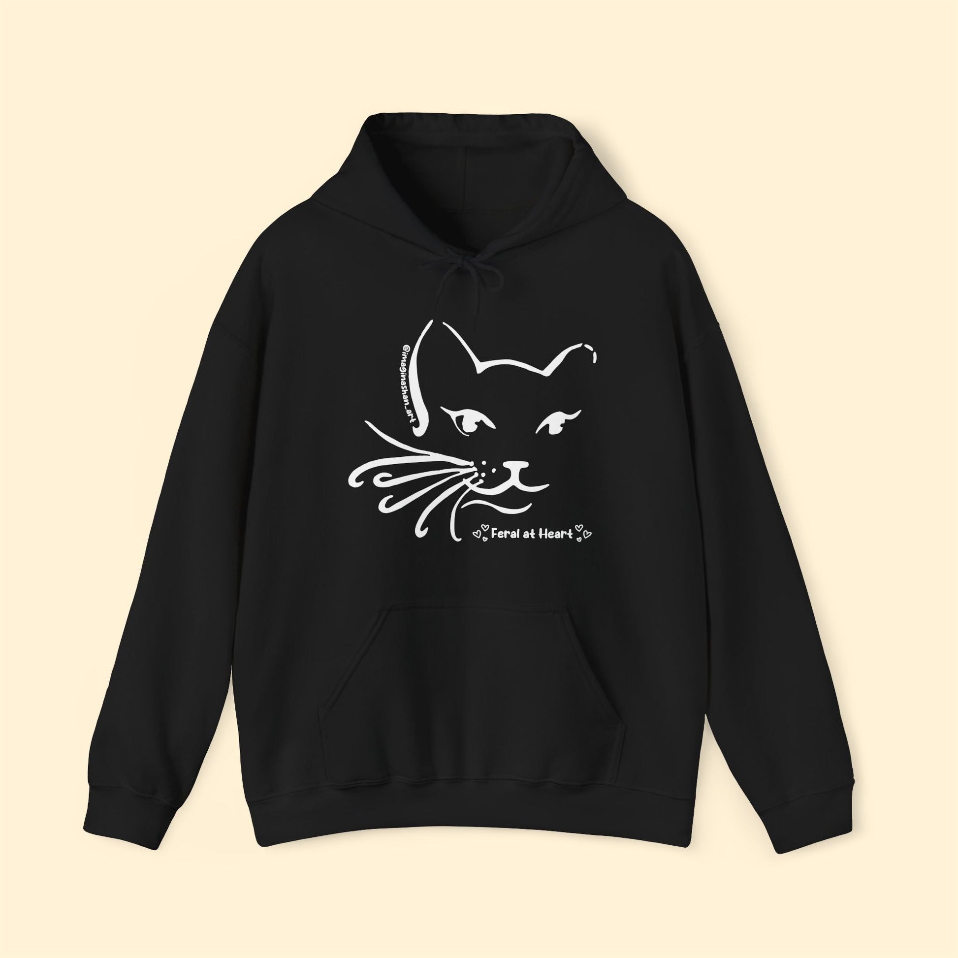 Whiskers | FUNDRAISER for Feral At Heart | Hooded Sweatshirt - Detezi Designs - 32372742355433378664