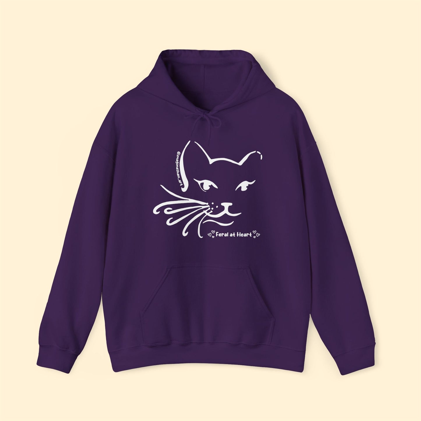 Whiskers | FUNDRAISER for Feral At Heart | Hooded Sweatshirt - Detezi Designs - 98062246278944602515