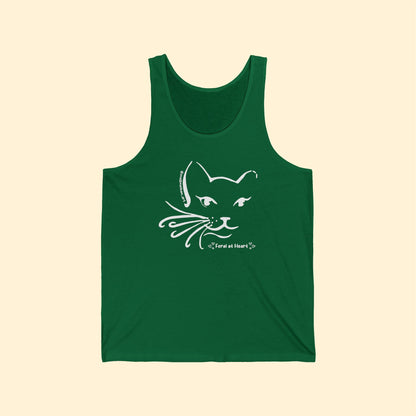 Whiskers | FUNDRAISER for Feral at Heart | Unisex Jersey Tank - Detezi Designs - 24655423675308769195