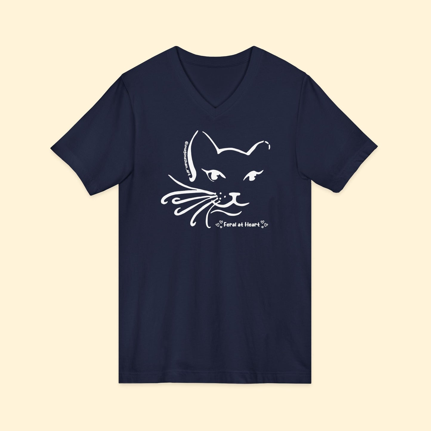 Whiskers | FUNDRAISER for Feral At Heart | Unisex V - Neck Tee - Detezi Designs - 17679066990069657783