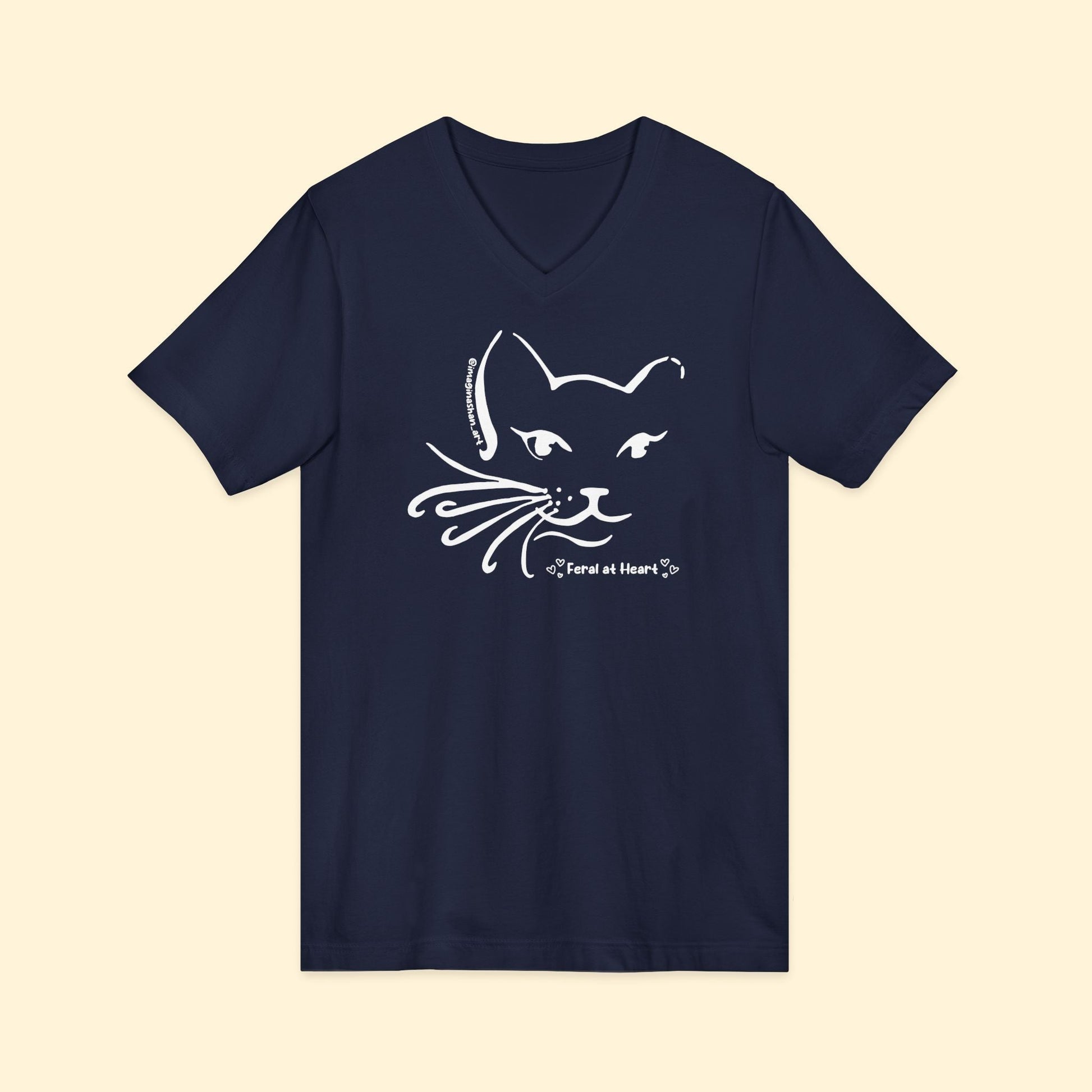 Whiskers | FUNDRAISER for Feral At Heart | Unisex V - Neck Tee - Detezi Designs - 17679066990069657783