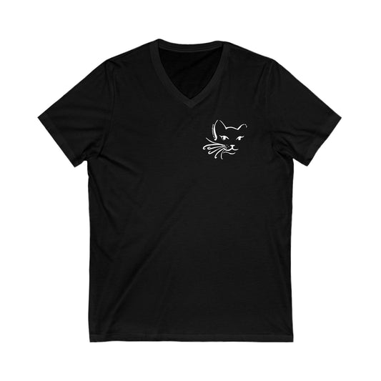 Whiskers | FUNDRAISER for Feral At Heart | Unisex V-Neck Tee - Detezi Designs-30428718219377592044