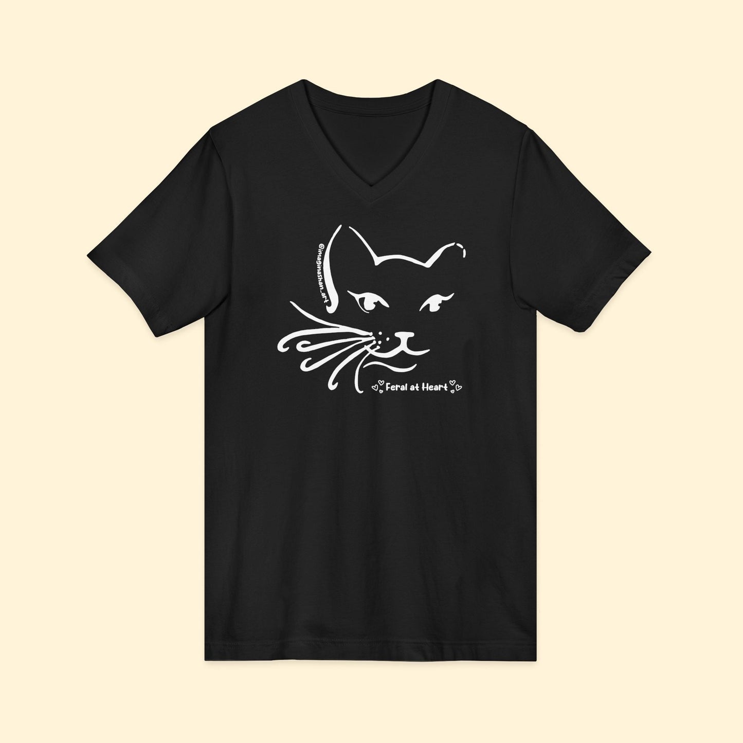 Whiskers | FUNDRAISER for Feral At Heart | Unisex V - Neck Tee - Detezi Designs - 30428718219377592044
