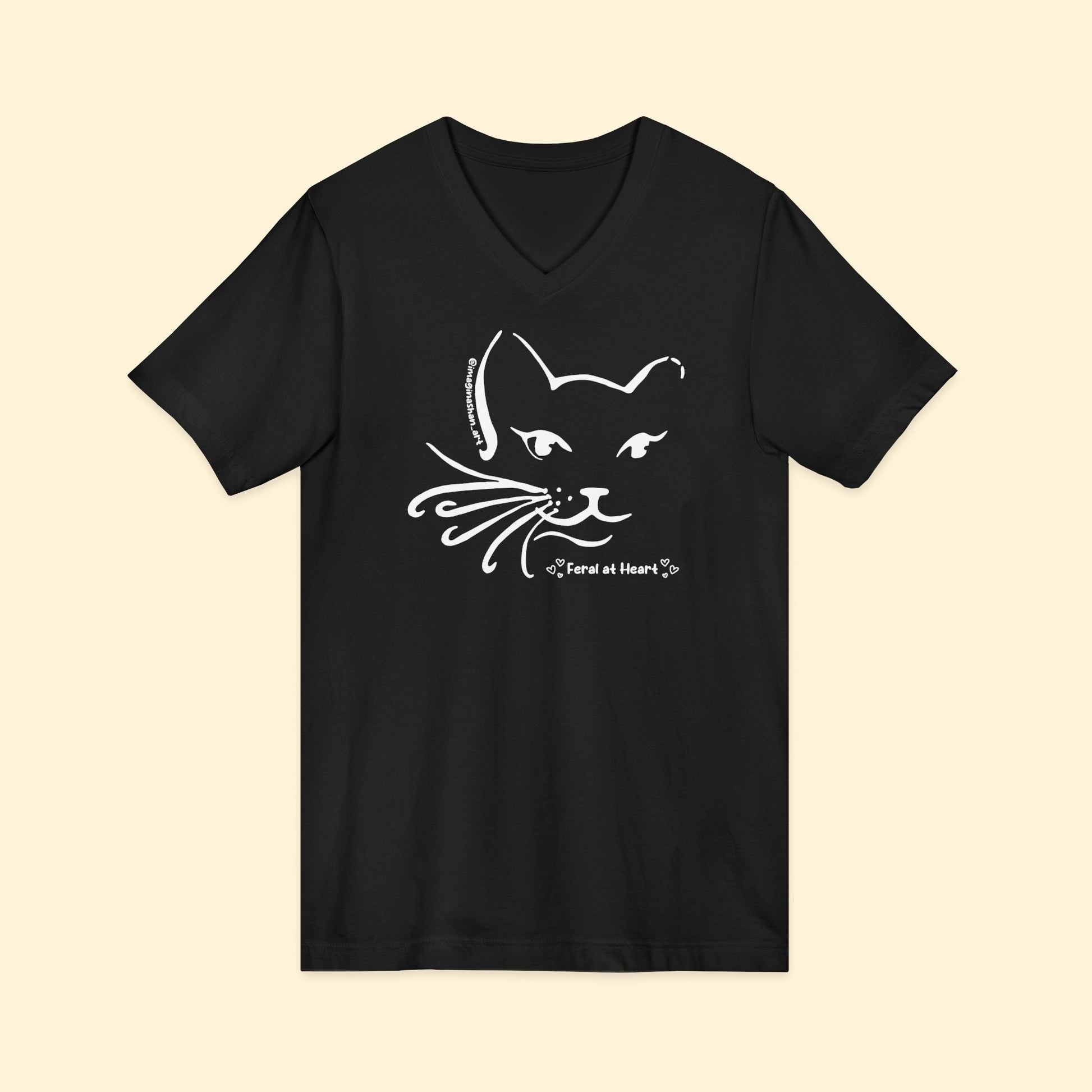 Whiskers | FUNDRAISER for Feral At Heart | Unisex V - Neck Tee - Detezi Designs - 30428718219377592044
