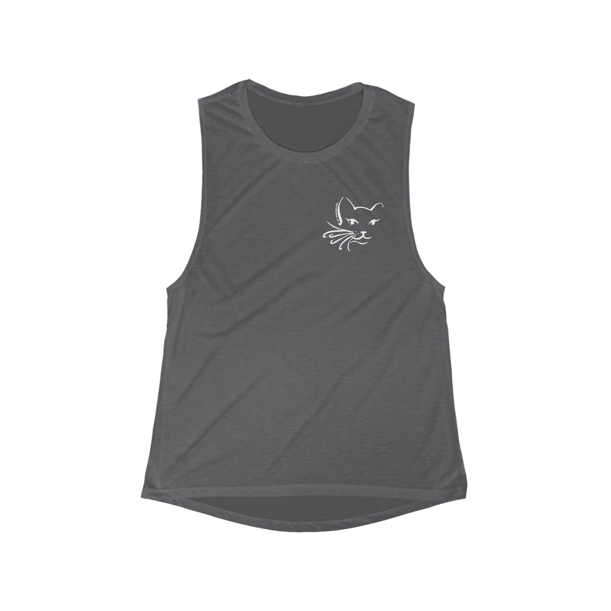 Whiskers | FUNDRAISER for Feral at Heart | Women's Flowy Scoop Muscle Tank - Detezi Designs-13816163027542777446