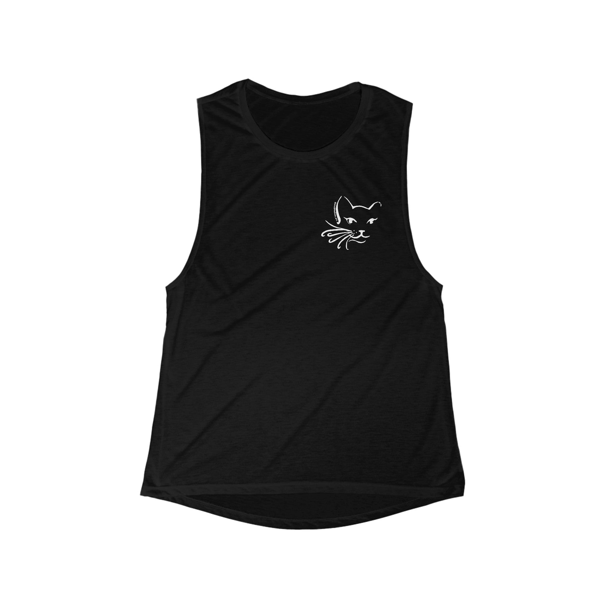 Whiskers | FUNDRAISER for Feral at Heart | Women's Flowy Scoop Muscle Tank - Detezi Designs-29953440592554343019