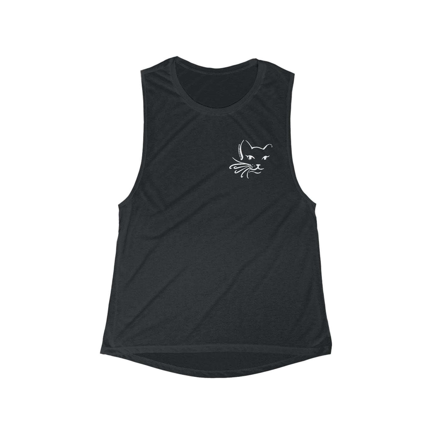 Whiskers | FUNDRAISER for Feral at Heart | Women's Flowy Scoop Muscle Tank - Detezi Designs-58199994298870359059