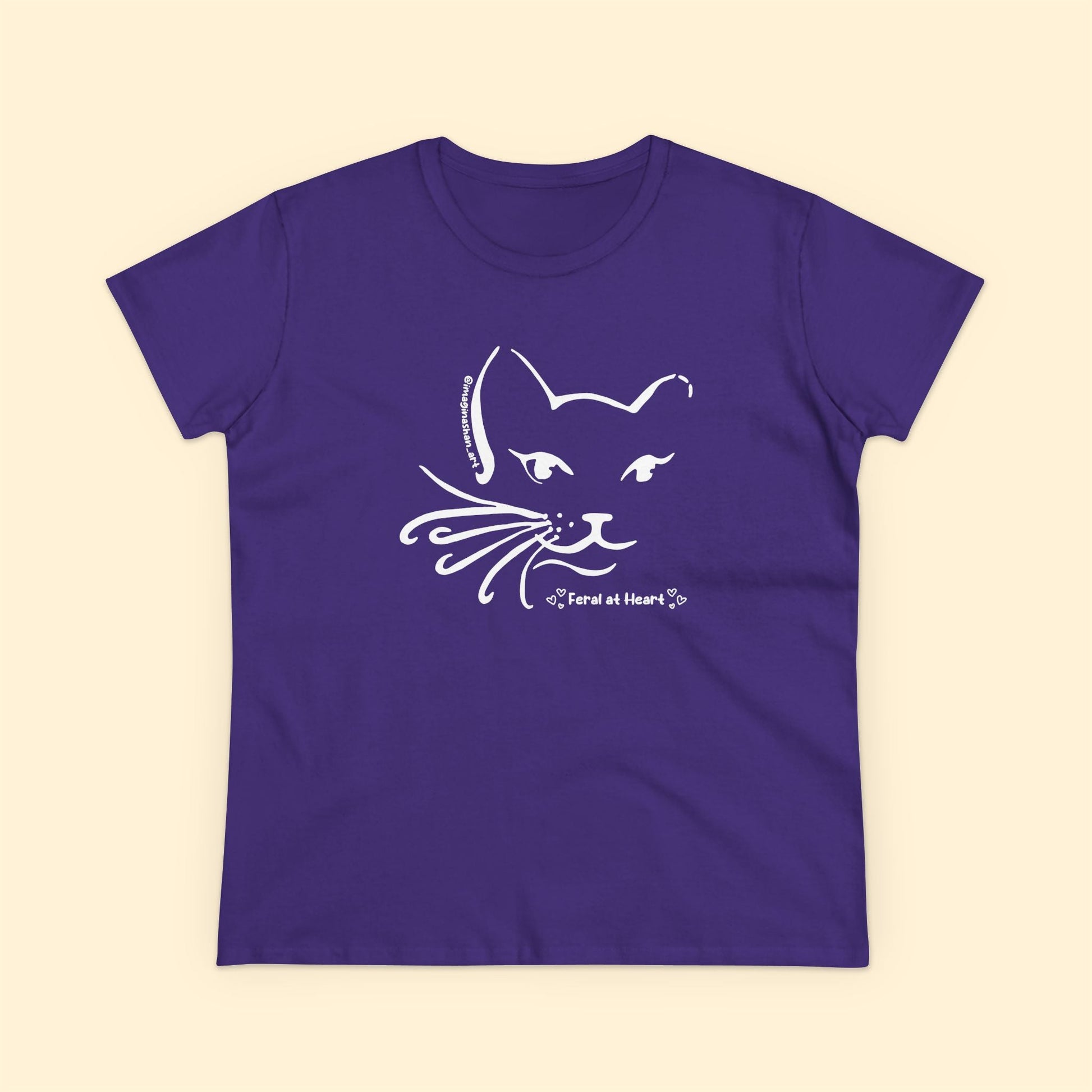 Whiskers | FUNDRAISER for Feral At Heart | Women's Midweight Cotton Tee - Detezi Designs - 10768266970961328956