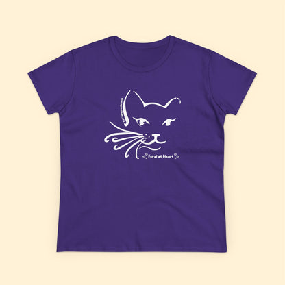 Whiskers | FUNDRAISER for Feral At Heart | Women's Midweight Cotton Tee - Detezi Designs - 10768266970961328956