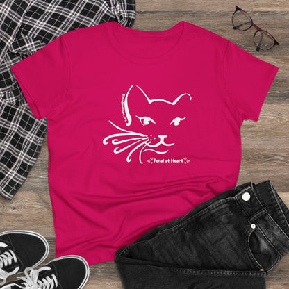 Whiskers | FUNDRAISER for Feral At Heart | Women's Midweight Cotton Tee - Detezi Designs - 10768266970961328956