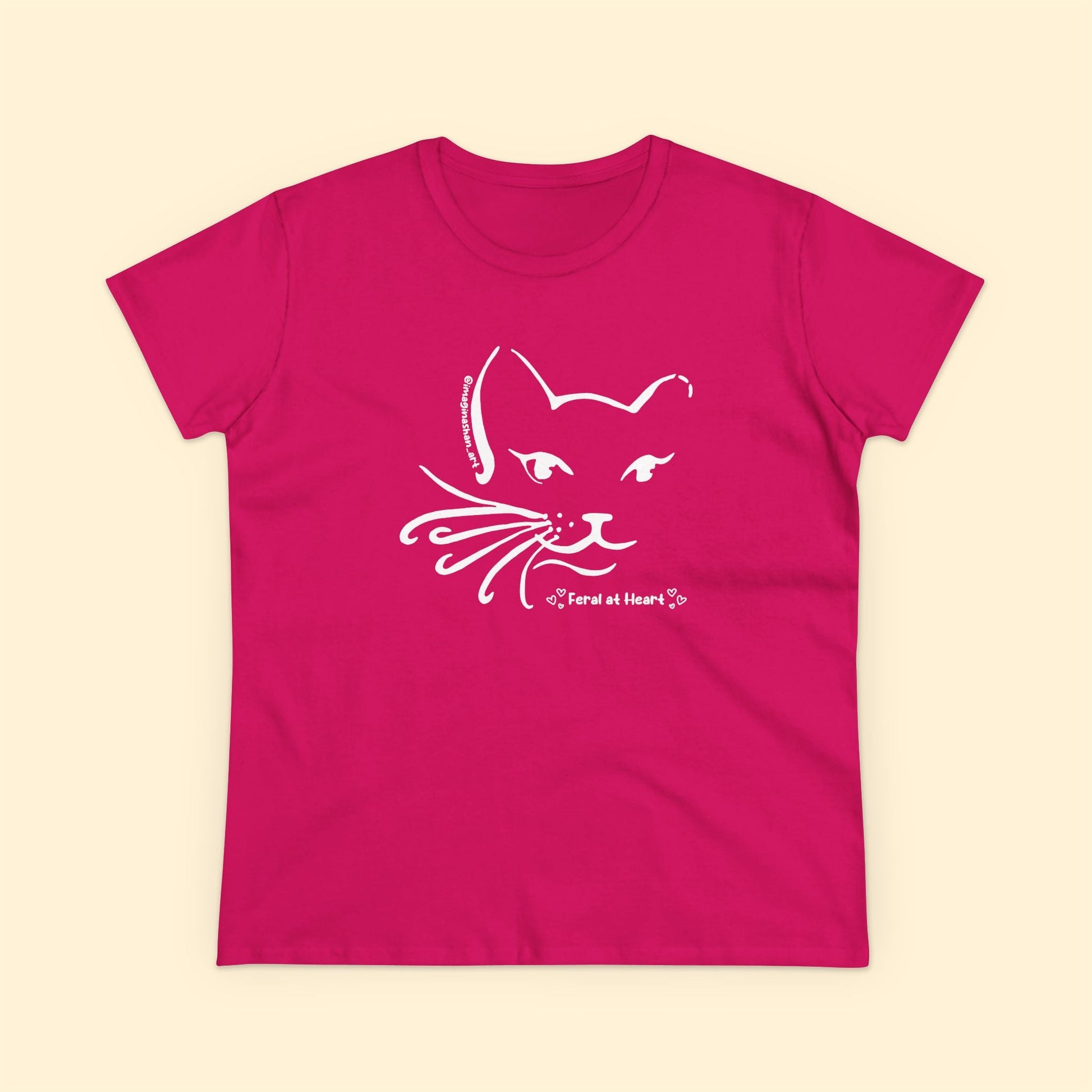 Whiskers | FUNDRAISER for Feral At Heart | Women's Midweight Cotton Tee - Detezi Designs - 13378037024272161160