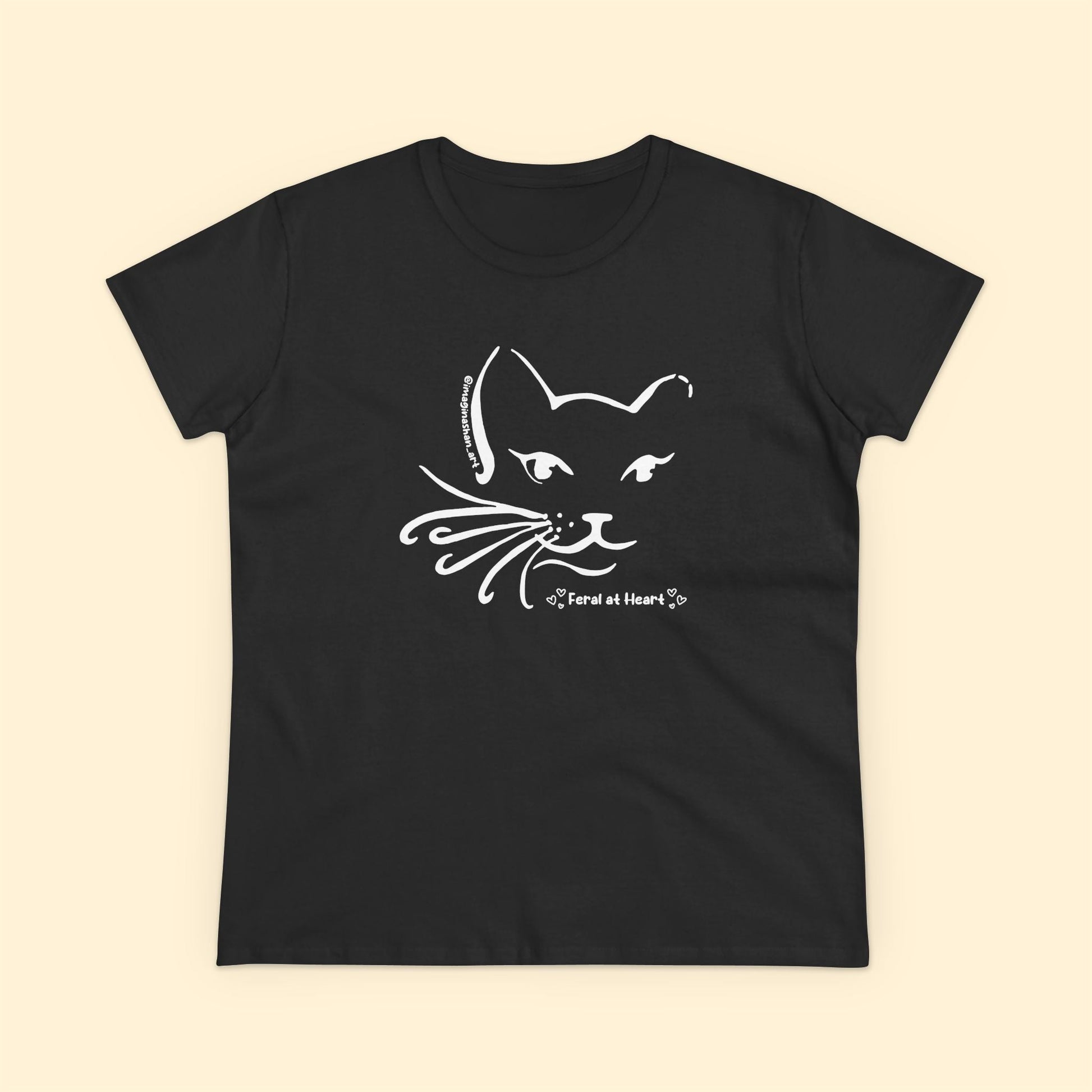 Whiskers | FUNDRAISER for Feral At Heart | Women's Midweight Cotton Tee - Detezi Designs - 23102936620120957560