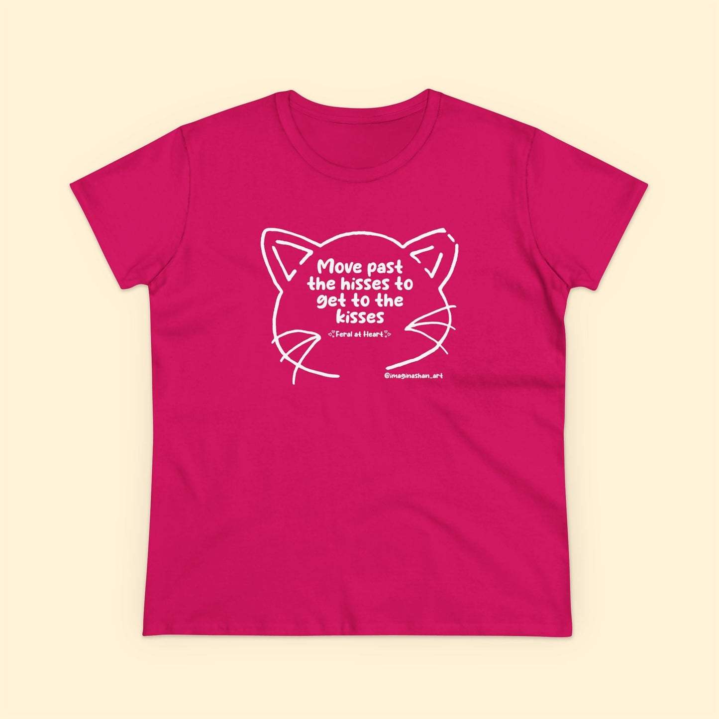 Whiskers | FUNDRAISER for Feral At Heart | Women's Midweight Cotton Tee - Detezi Designs - 25877785863301514098