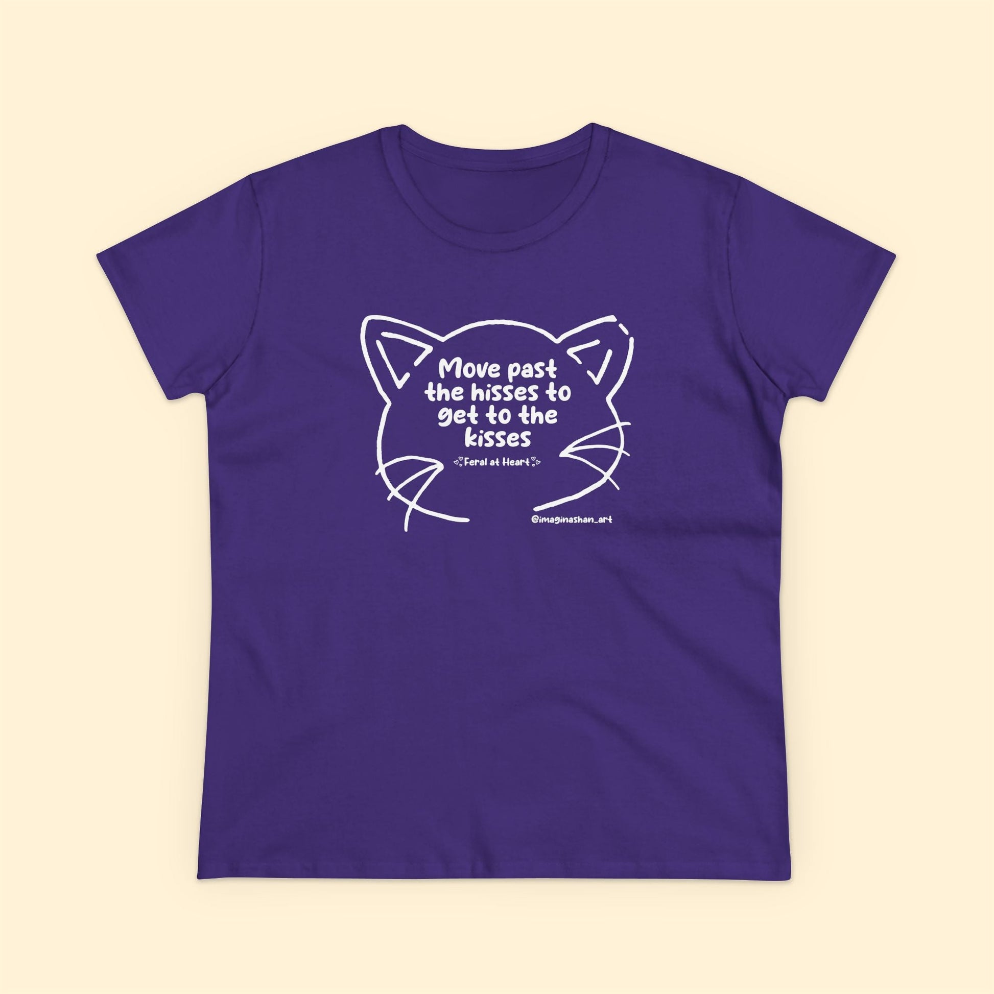 Whiskers | FUNDRAISER for Feral At Heart | Women's Midweight Cotton Tee - Detezi Designs - 26098180608847020601