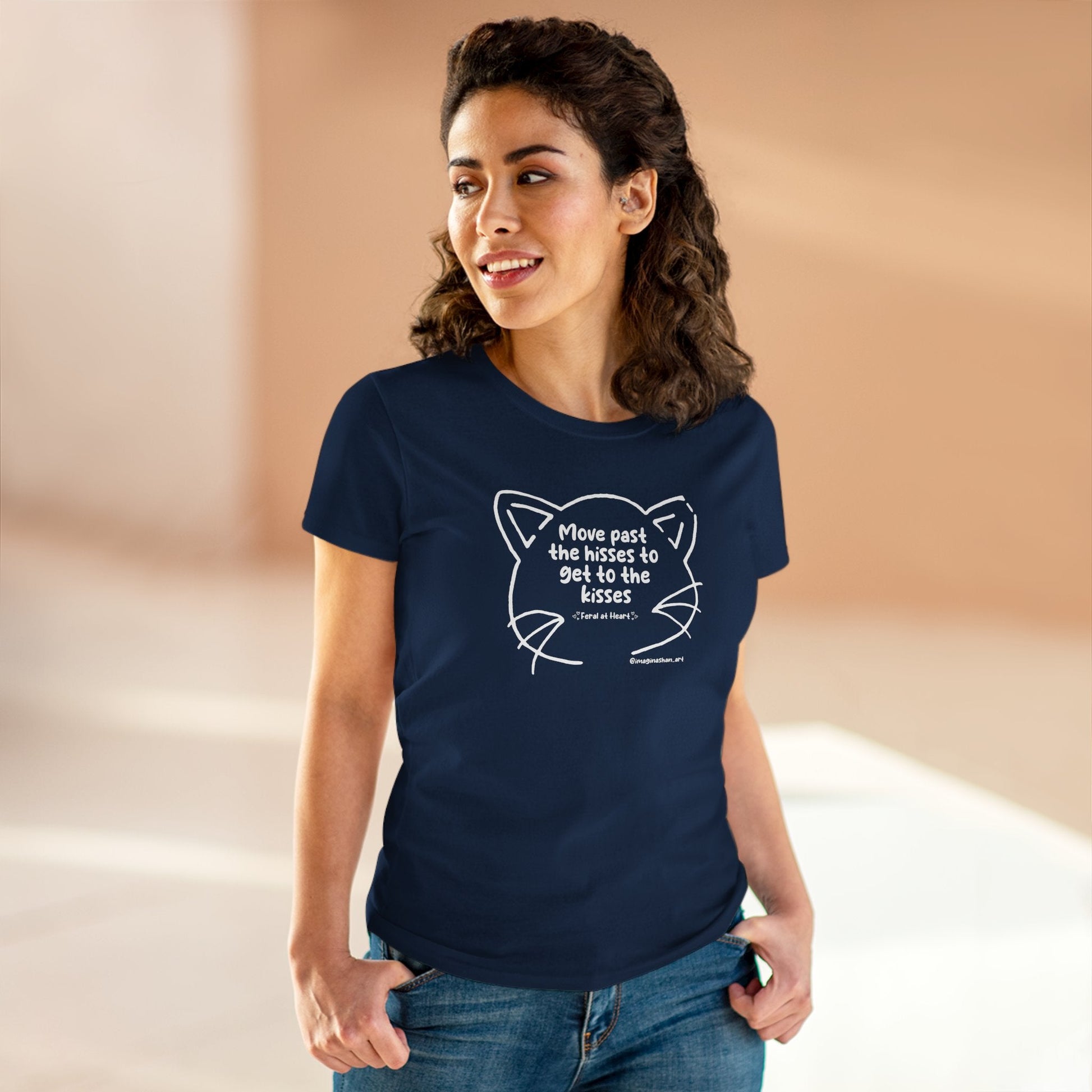 Whiskers | FUNDRAISER for Feral At Heart | Women's Midweight Cotton Tee - Detezi Designs - 30868807561378652814