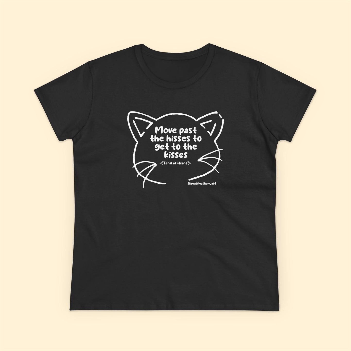 Whiskers | FUNDRAISER for Feral At Heart | Women's Midweight Cotton Tee - Detezi Designs - 30868807561378652814