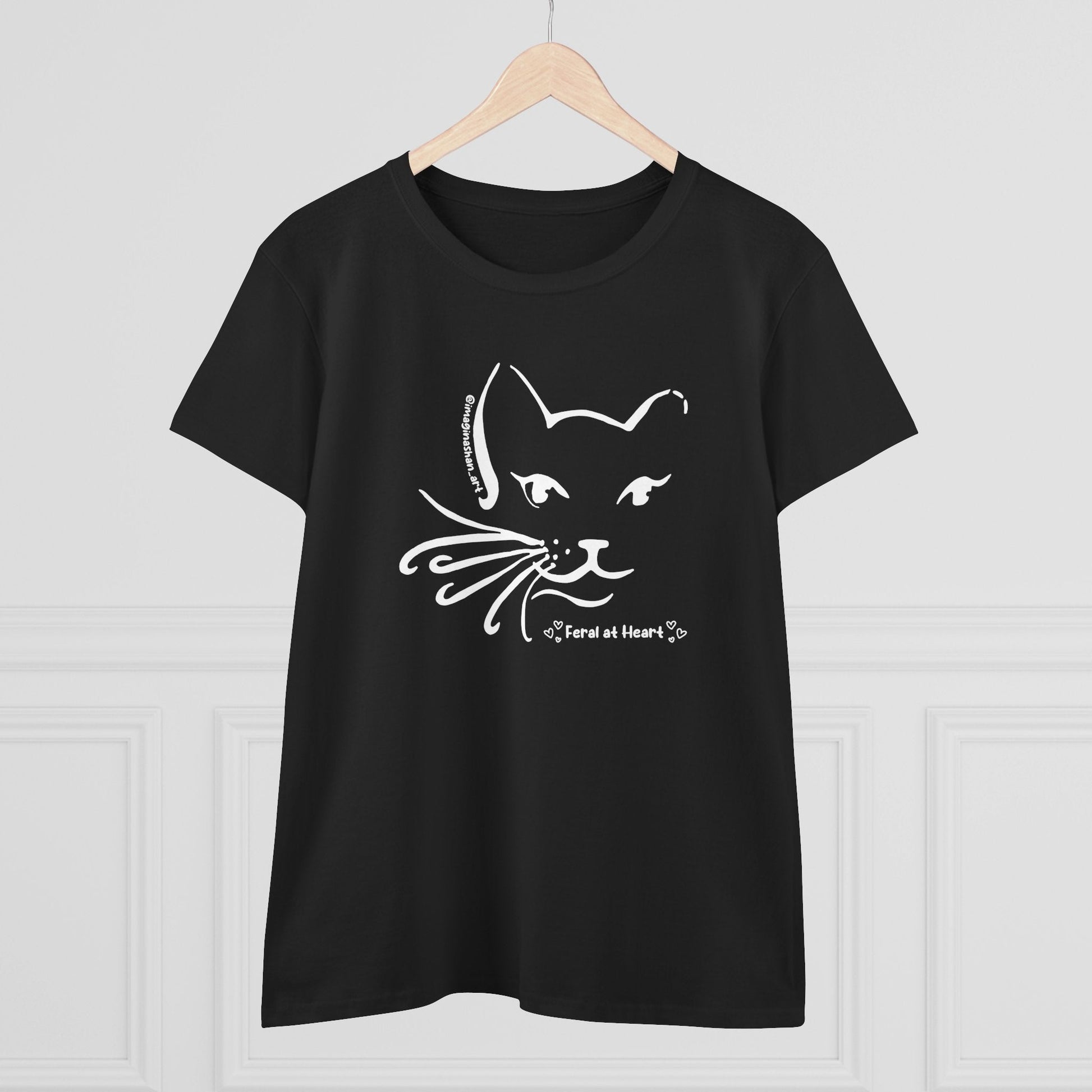 Whiskers | FUNDRAISER for Feral At Heart | Women's Midweight Cotton Tee - Detezi Designs - 91631545498679426272