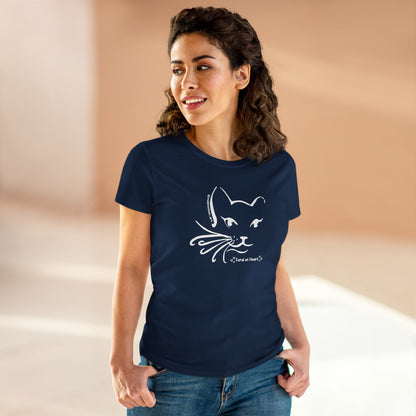 Whiskers | FUNDRAISER for Feral At Heart | Women's Midweight Cotton Tee - Detezi Designs - 91631545498679426272