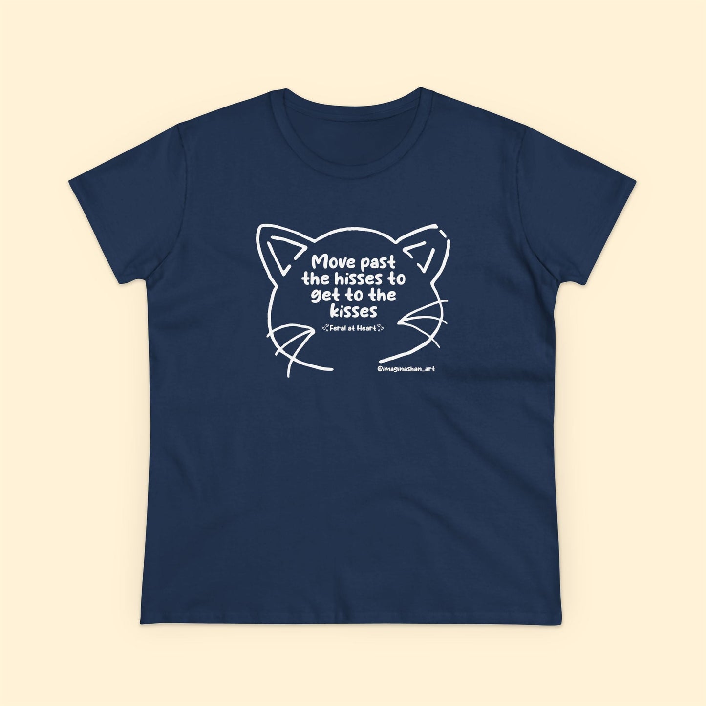 Whiskers | FUNDRAISER for Feral At Heart | Women's Midweight Cotton Tee - Detezi Designs - 97975560762526751421