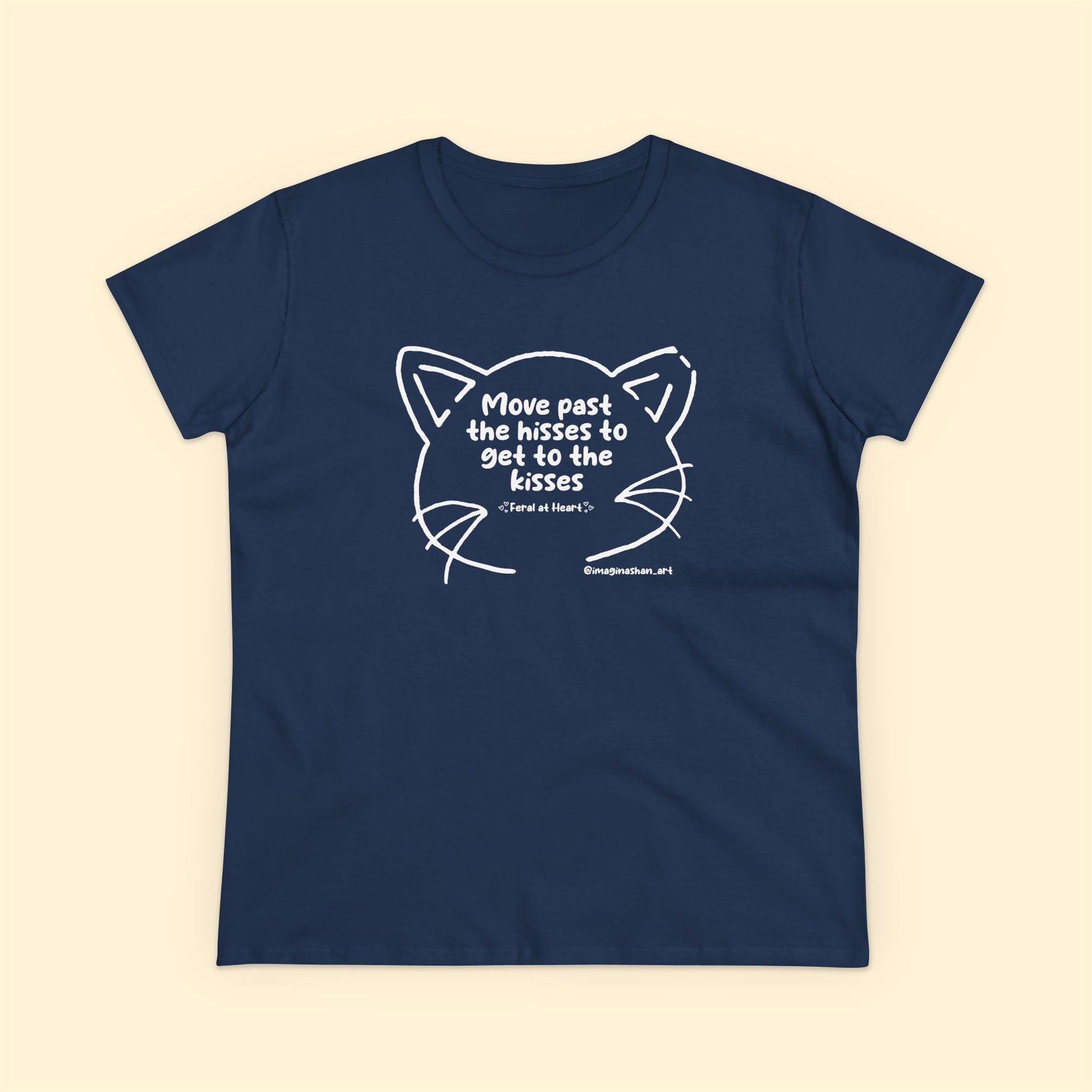 Whiskers | FUNDRAISER for Feral At Heart | Women's Midweight Cotton Tee - Detezi Designs - 97975560762526751421