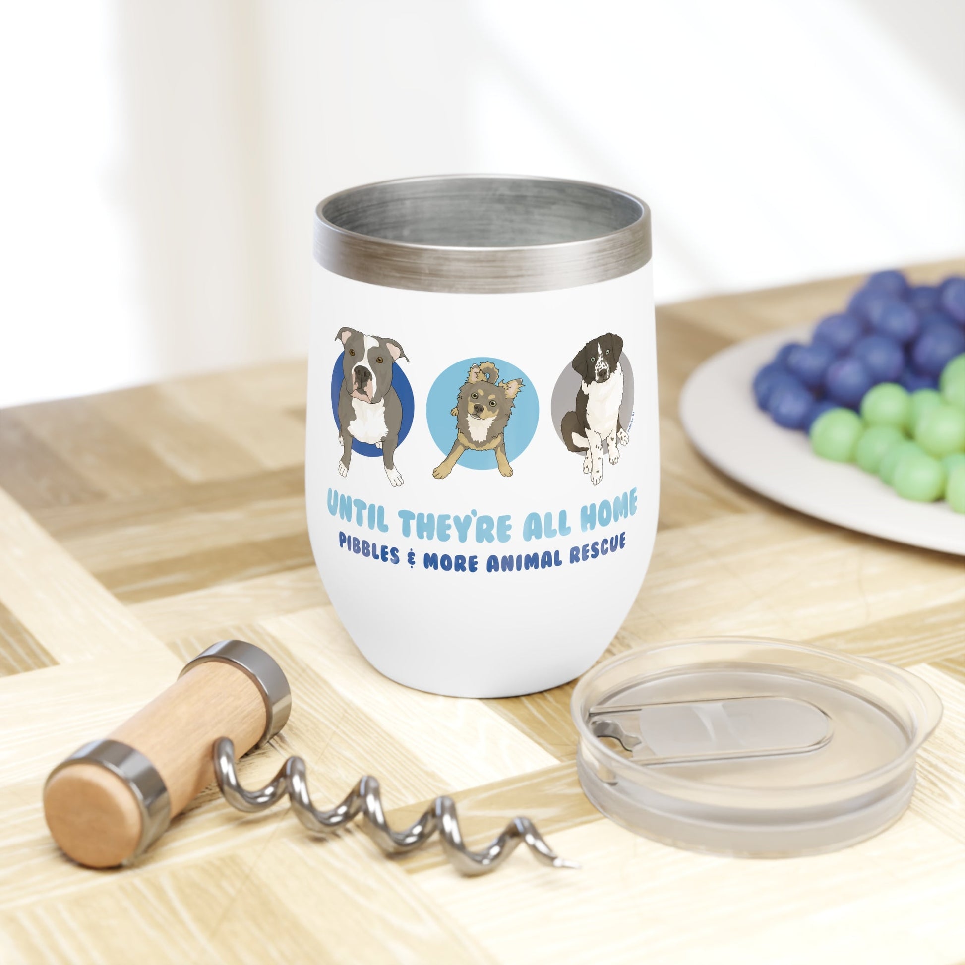 Wine Tumbler | FUNDRAISER | Pibbles & More Animal Rescue - Detezi Designs - 12497329013288649504