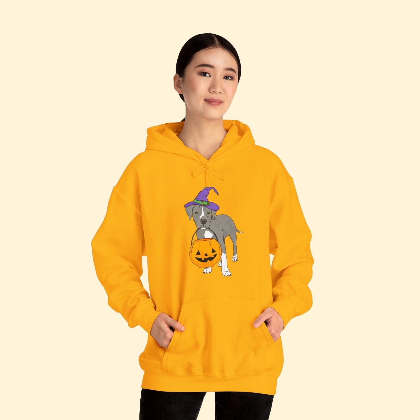 Witchy Puppy | Hooded Sweatshirt - Detezi Designs - 80469388296484226222