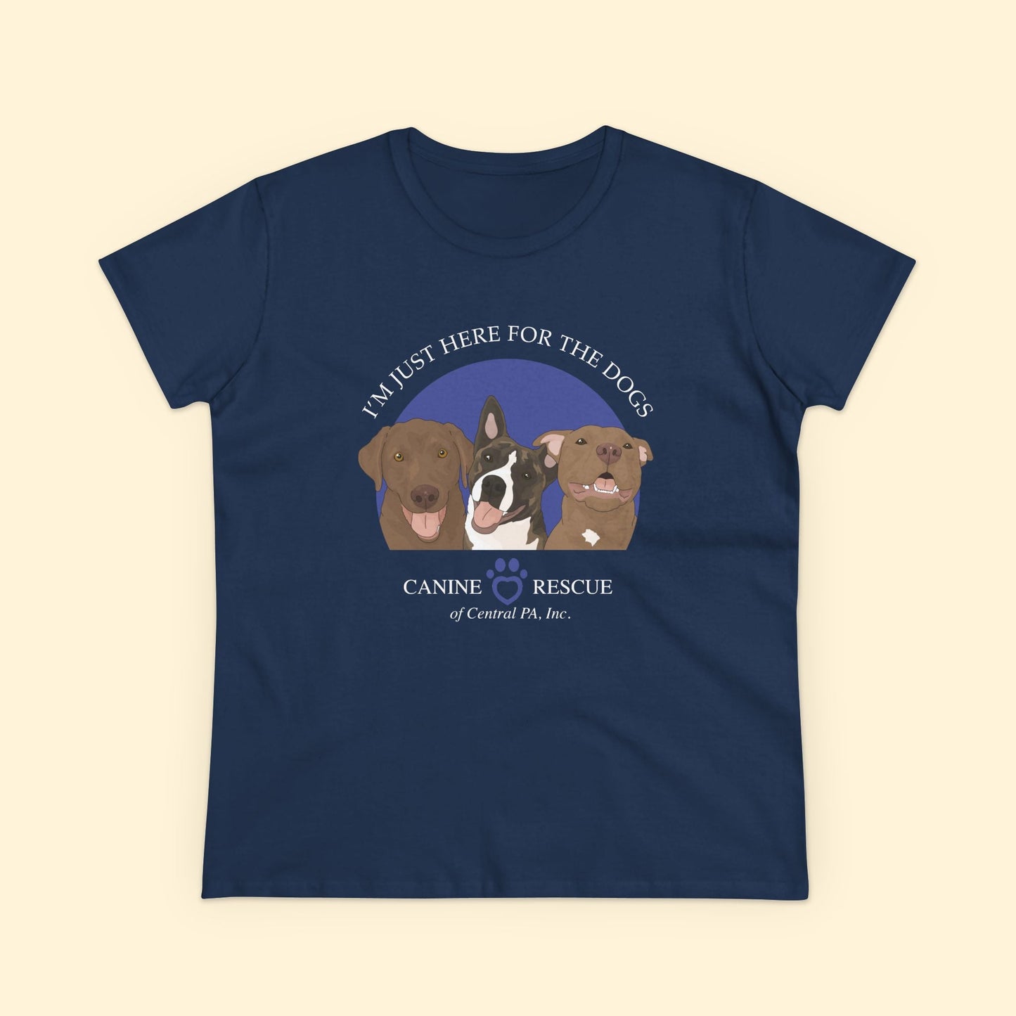 Women's Crewneck Tee | FUNDRAISER | Canine Rescue of Central PA - Detezi Designs - 31813237359747290582