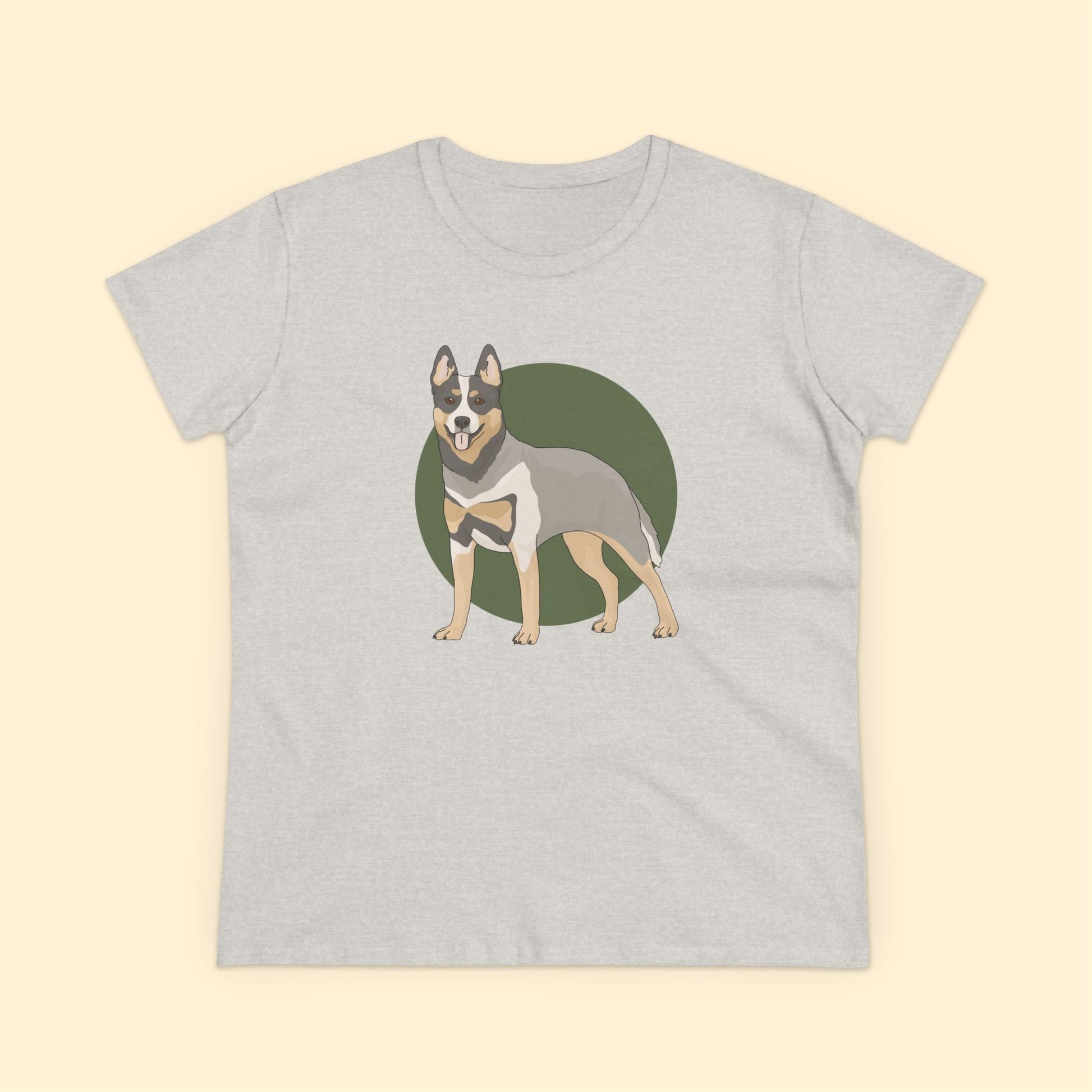 Women's Midweight Cotton Tee | Australian Cattle Dog | Blue Heeler - Detezi Designs - 14767160651174300746