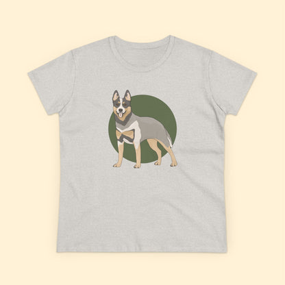 Women's Midweight Cotton Tee | Australian Cattle Dog | Blue Heeler - Detezi Designs - 14767160651174300746