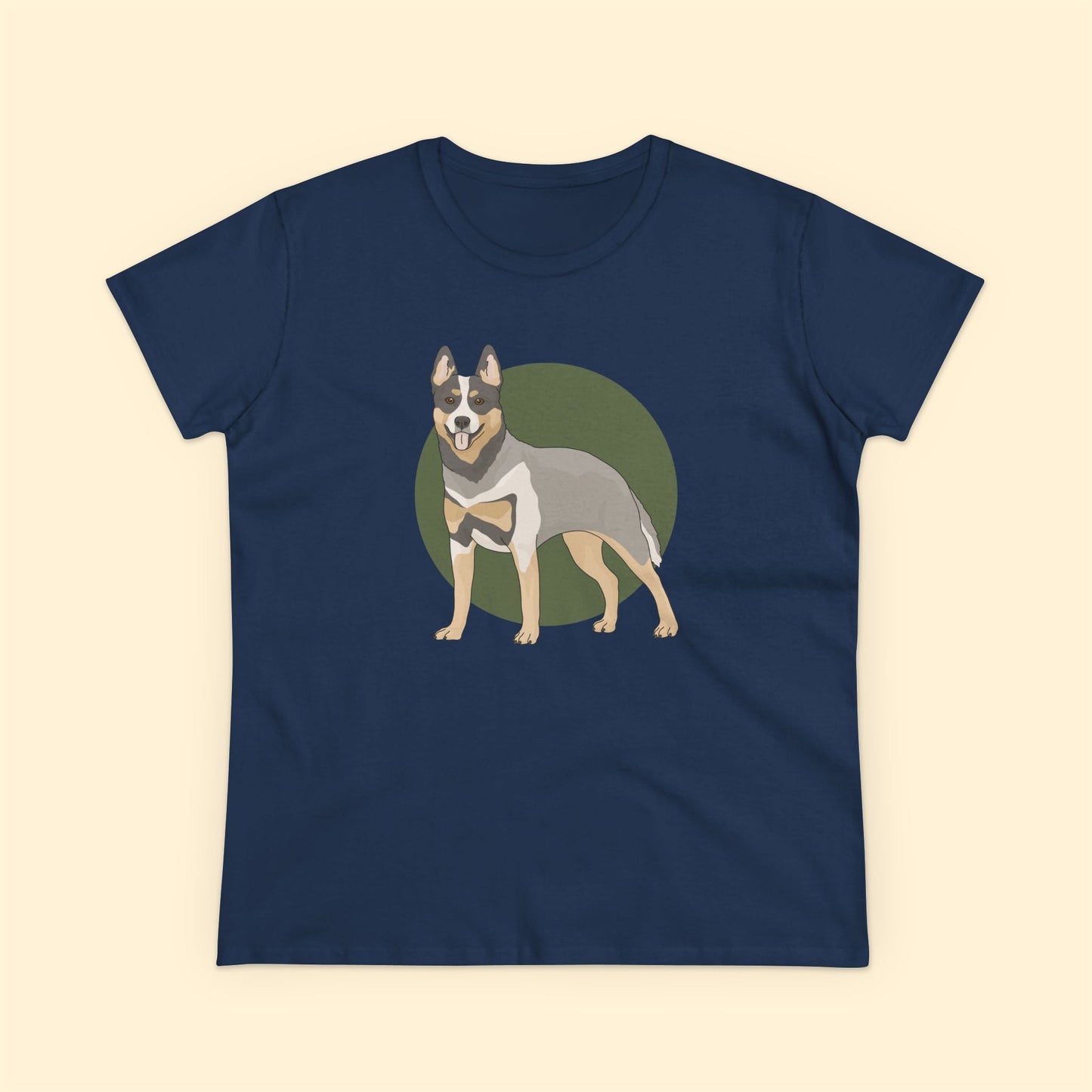Women's Midweight Cotton Tee | Australian Cattle Dog | Blue Heeler - Detezi Designs - 14767160651174300746