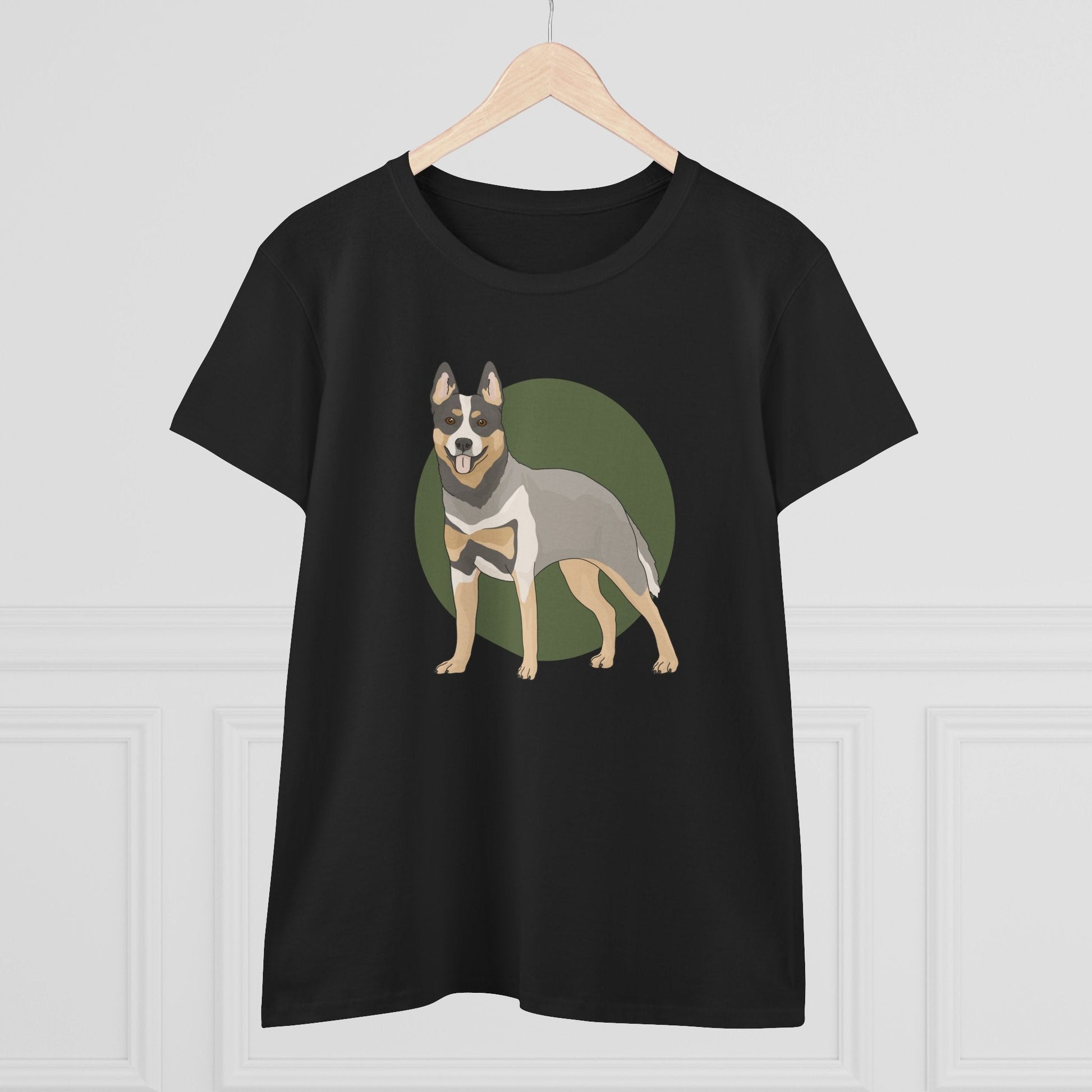 Women's Midweight Cotton Tee | Australian Cattle Dog | Blue Heeler - Detezi Designs - 70611429771984577345