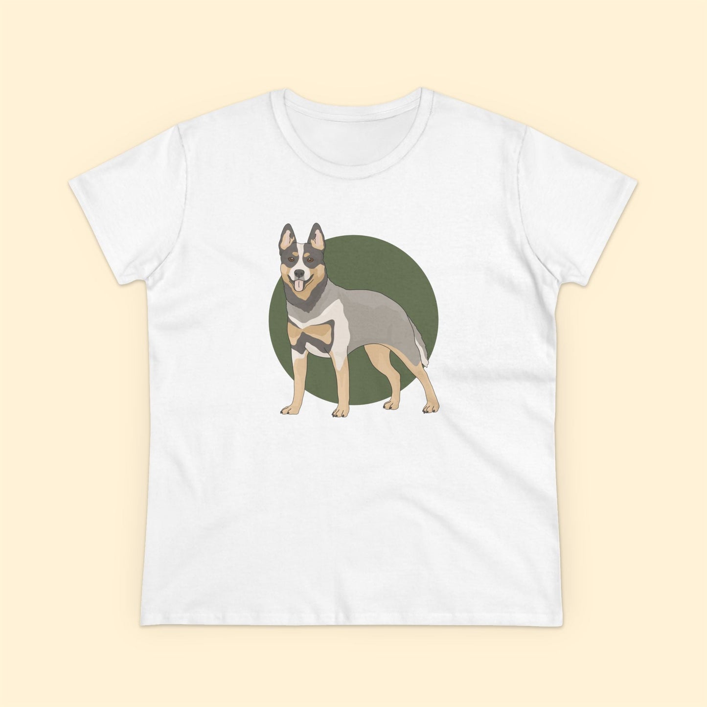 Women's Midweight Cotton Tee | Australian Cattle Dog | Blue Heeler - Detezi Designs - 70611429771984577345