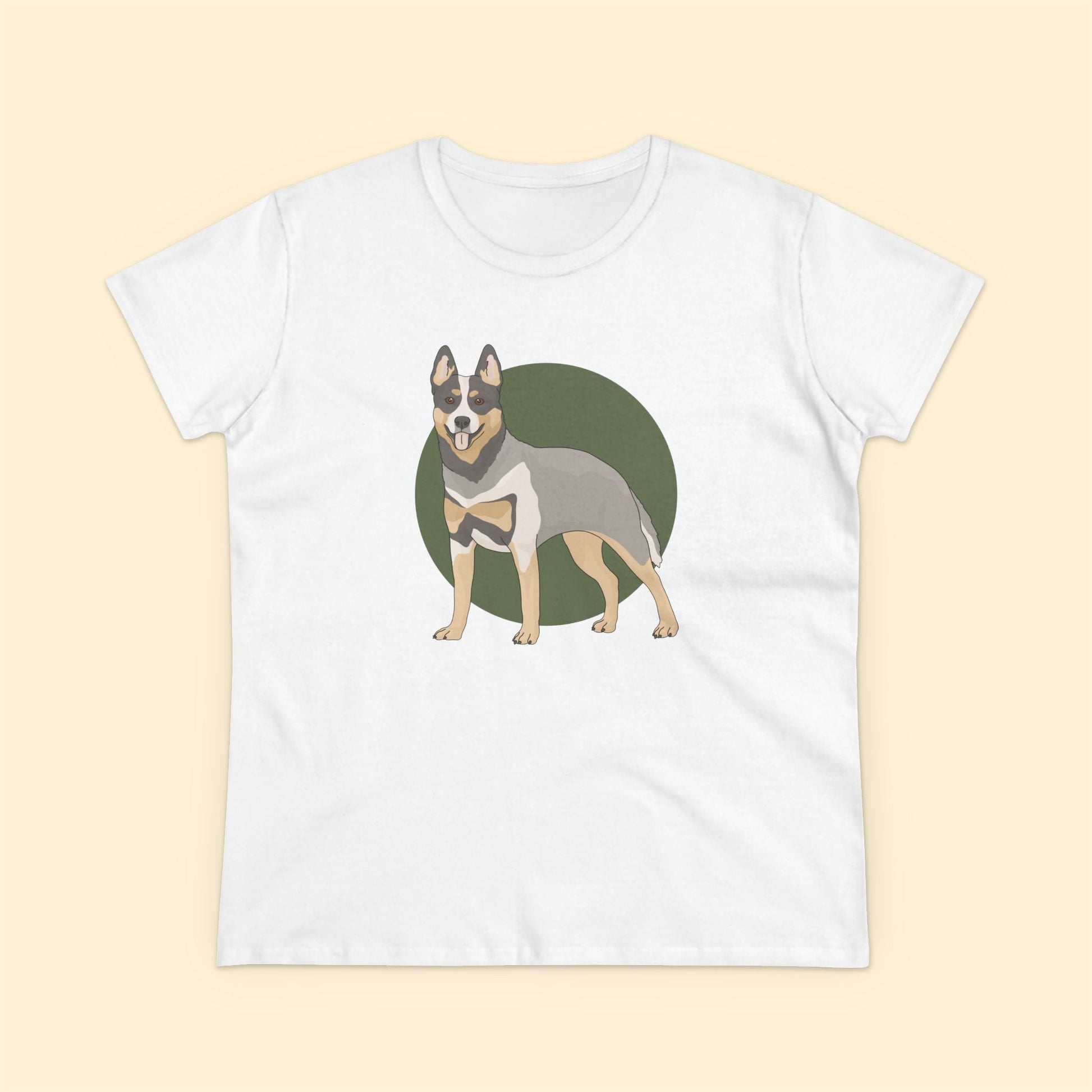 Women's Midweight Cotton Tee | Australian Cattle Dog | Blue Heeler - Detezi Designs - 70611429771984577345