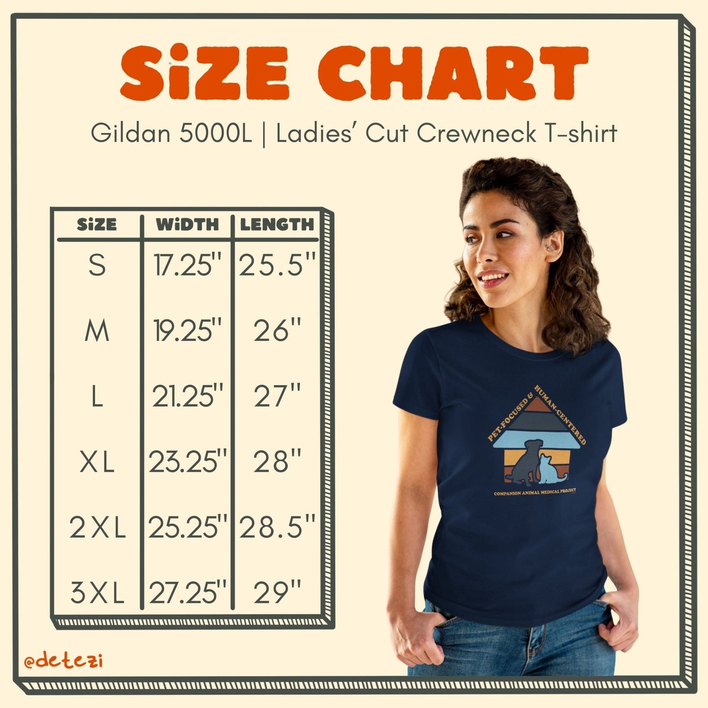 Women's Midweight Cotton Tee | FUNDRAISER | Companion Animal Medical Project - Detezi Designs - 32998740889707422505