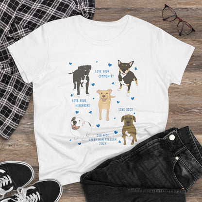 Women's Midweight Cotton Tee | FUNDRAISER | Dog Aide | Operation Freedom 2026 - Detezi Designs-27239689768316314071
