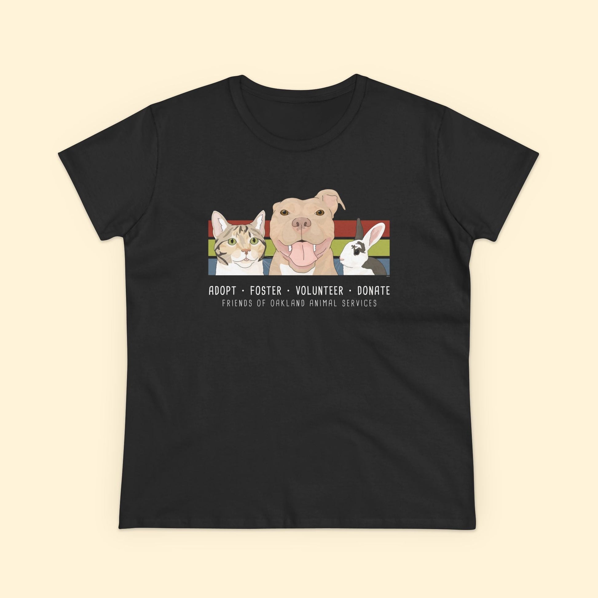 Women's Midweight Cotton Tee | FUNDRAISER | Friends of Oakland Animal Services - Detezi Designs - 10823597728644029914