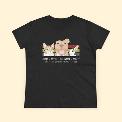 Women's Midweight Cotton Tee | FUNDRAISER | Friends of Oakland Animal Services - Detezi Designs - 10823597728644029914