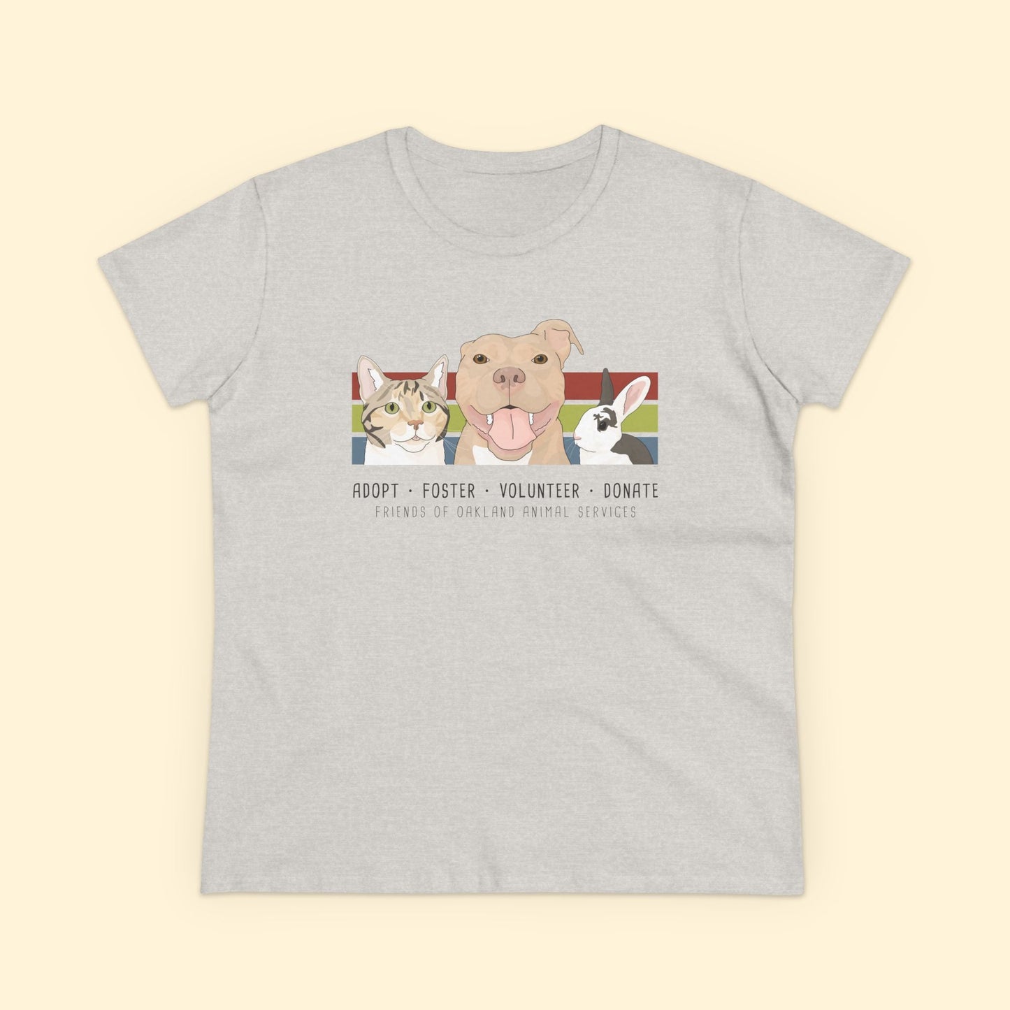Women's Midweight Cotton Tee | FUNDRAISER | Friends of Oakland Animal Services - Detezi Designs - 10823597728644029914