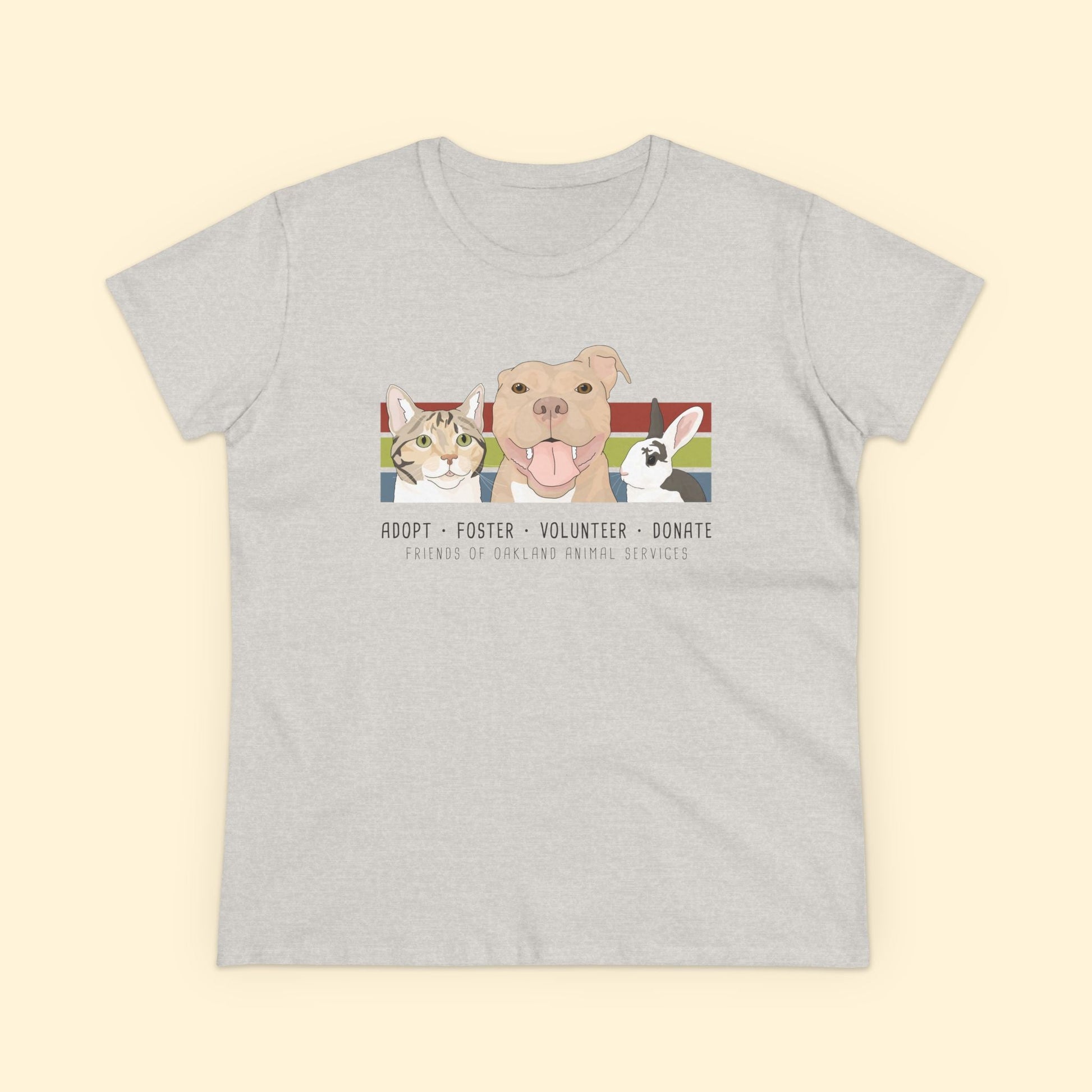 Women's Midweight Cotton Tee | FUNDRAISER | Friends of Oakland Animal Services - Detezi Designs - 10823597728644029914