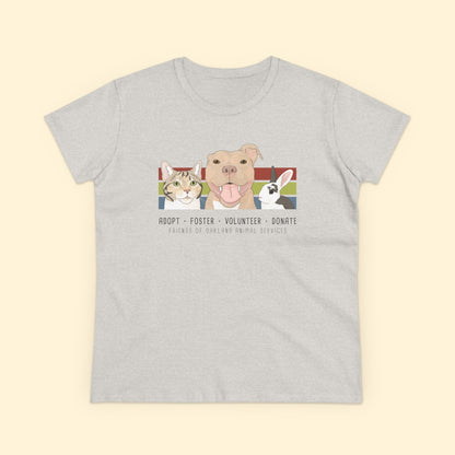 Women's Midweight Cotton Tee | FUNDRAISER | Friends of Oakland Animal Services - Detezi Designs - 10823597728644029914